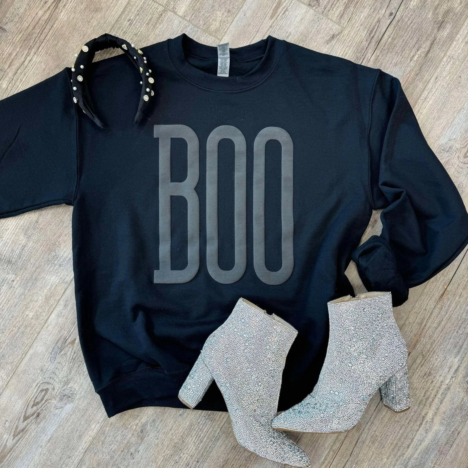 Boo Puff Halloween Sweatshirt
