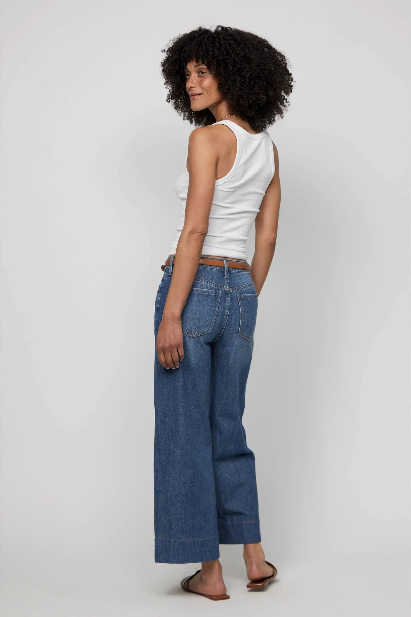 Dakota High Rise Cropped Wide Traditional Vintage Worn