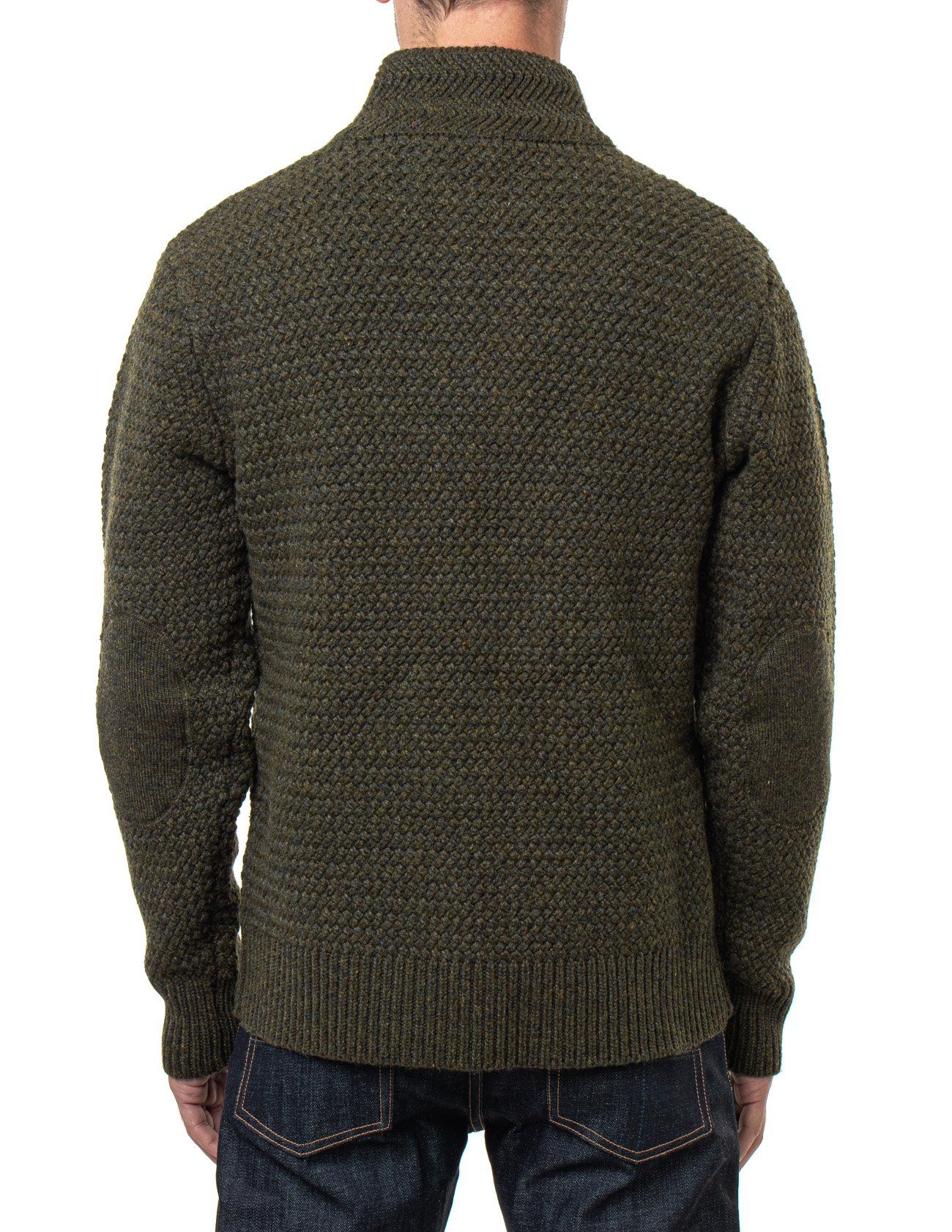 Schott Funnel Neck Military Sweater Moss