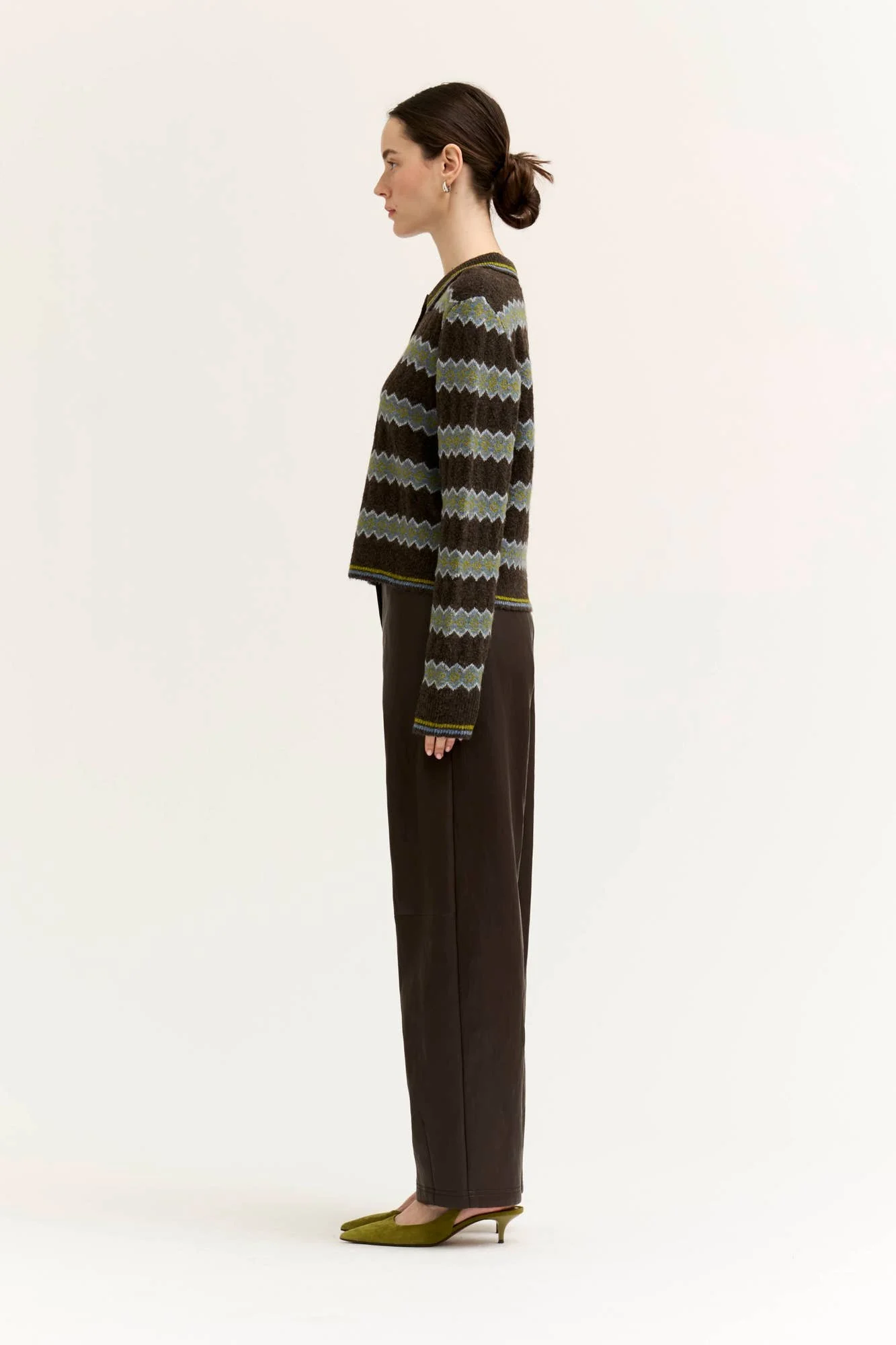 Diamond Knit Polo Sweater Chicory