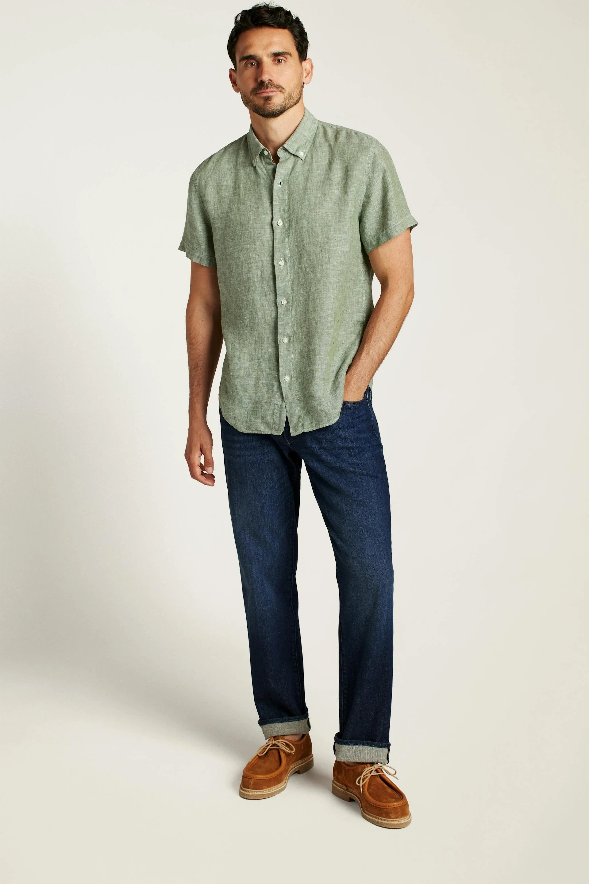 Bonobos Riviera Linen Short Sleeve Shirt Green Byron & Barclay Bonobos Riviera Linen Short Sleeve Shirt Green Byron & Barclay