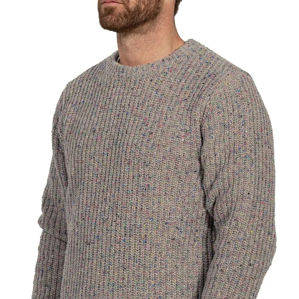 Schott Donegal Crewneck Sweater Tan Fleck