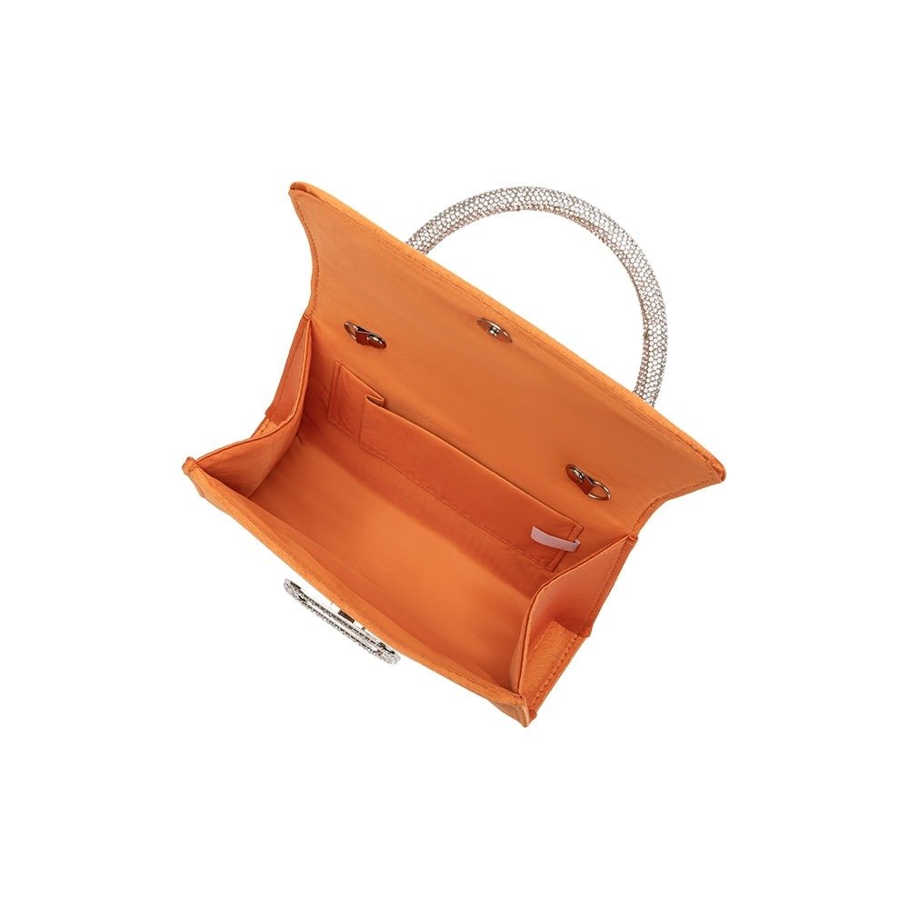 Sadie Satin Top Handle Bag Orange