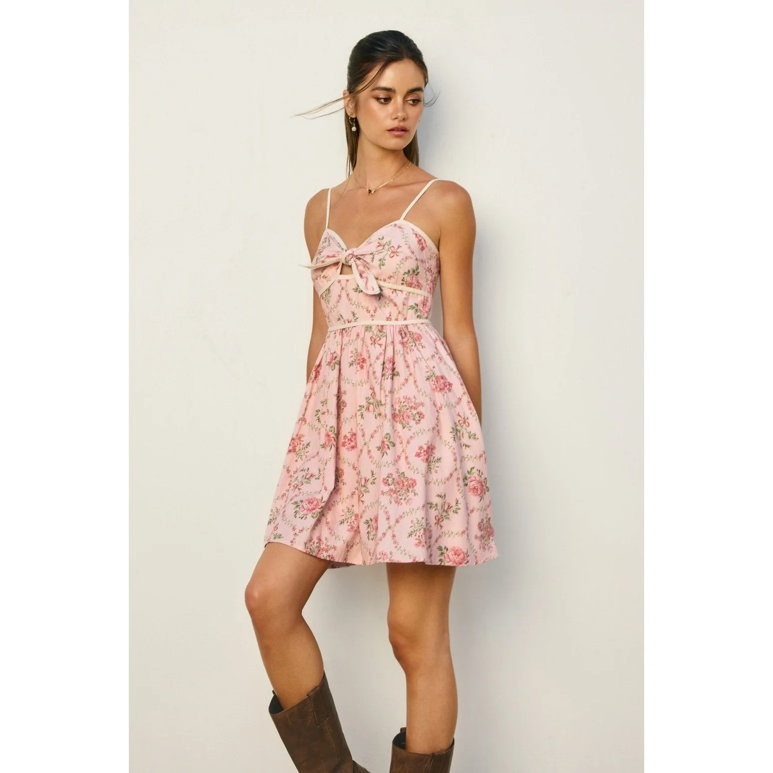 Romantic Garden Mini Sundress Pink