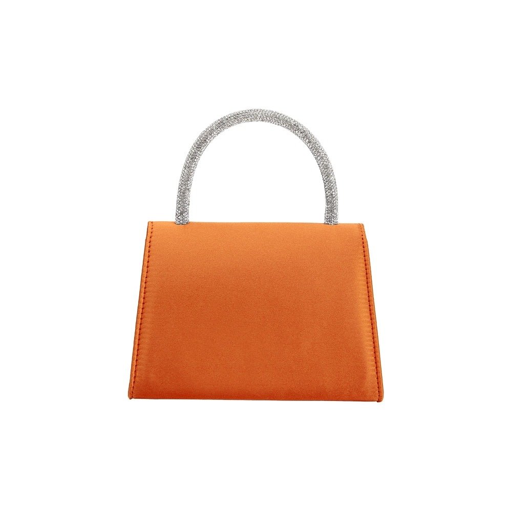 Sadie Satin Top Handle Bag Orange