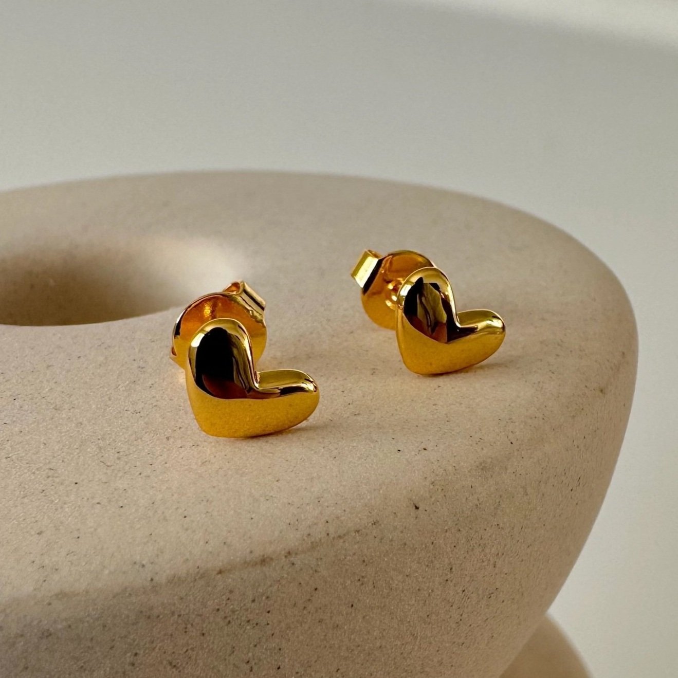 Gold Heart Mini Studs