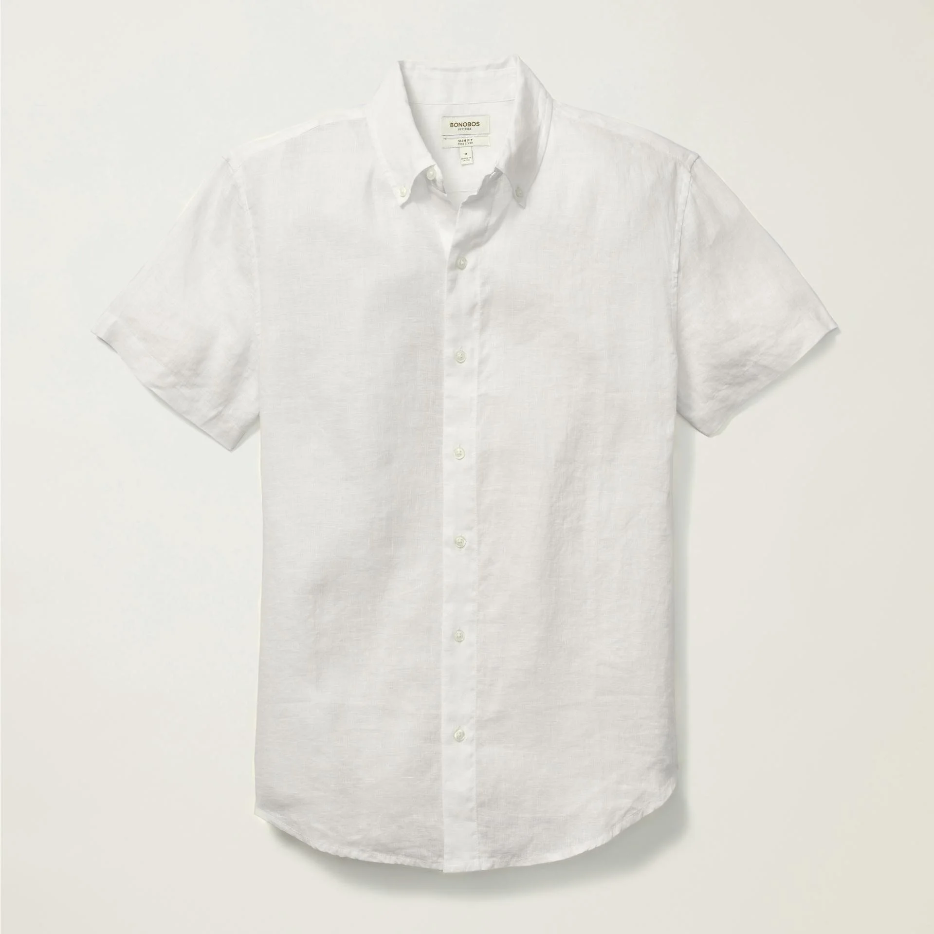 Bonobos Riviera Linen Short Sleeve Shirt Pearl White