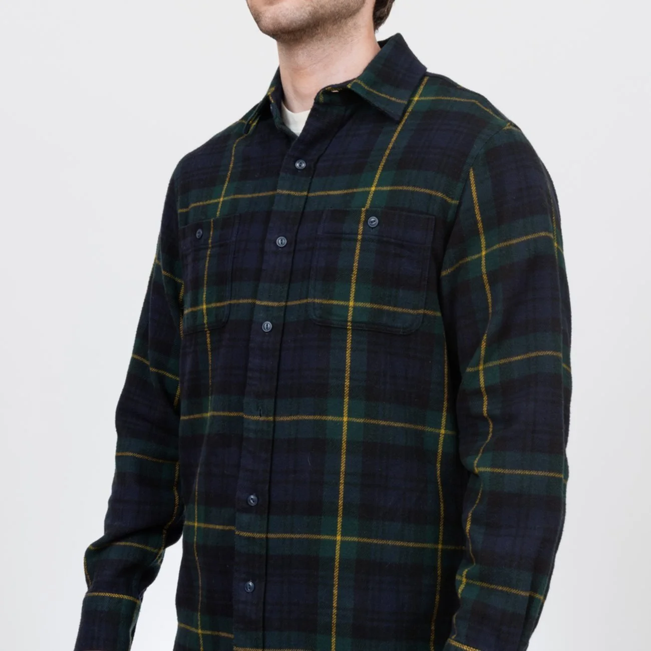 Schott Plaid Cotton Flannel Black Watch