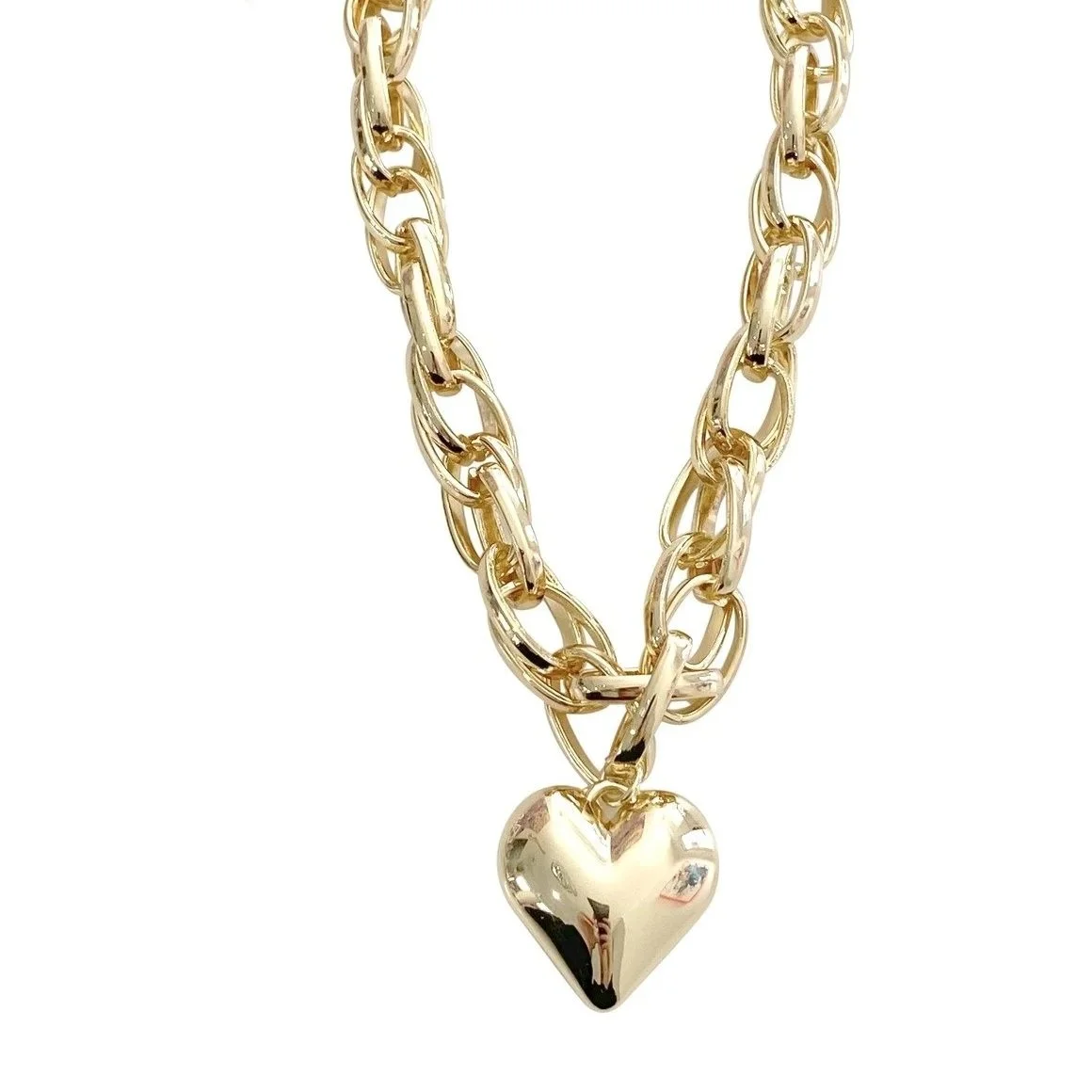 Alyssa Heart Chain Necklace Gold