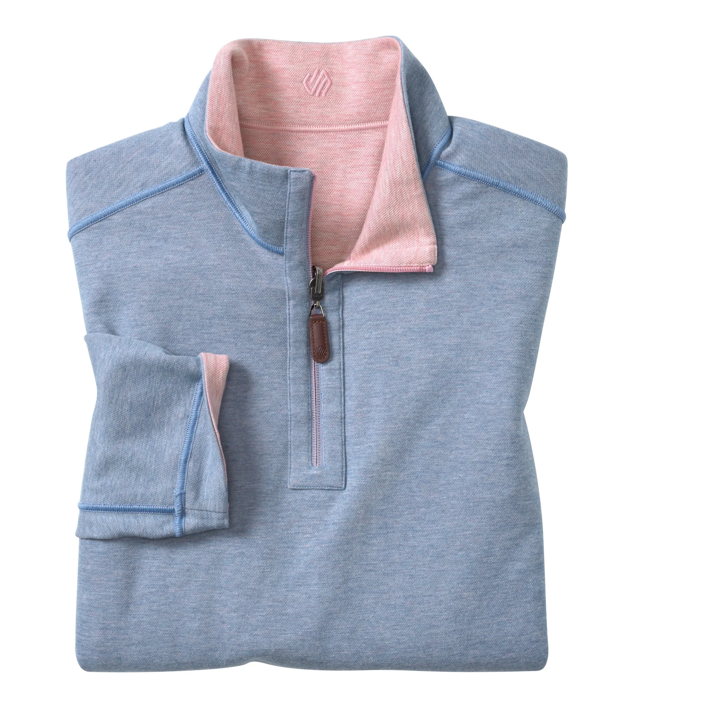 J&M Icon Reversible Quarter Zip Pink/Light Blue