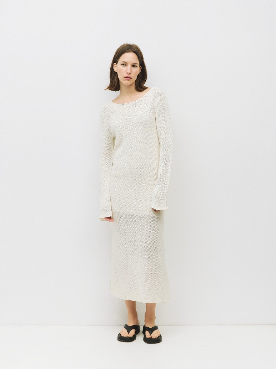 The Shauna Midi Dress Cream  Byron & Barclay