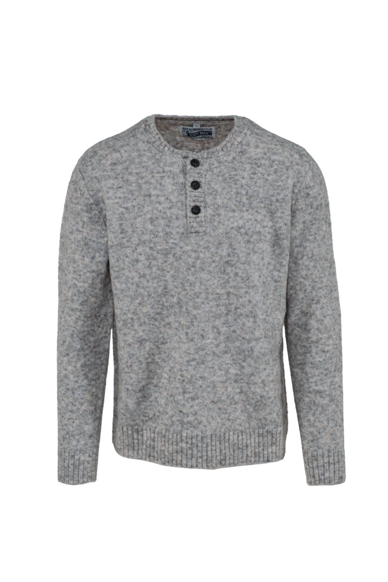 Schott NYC Tri-Blend Henley Sweater Cloud Grey