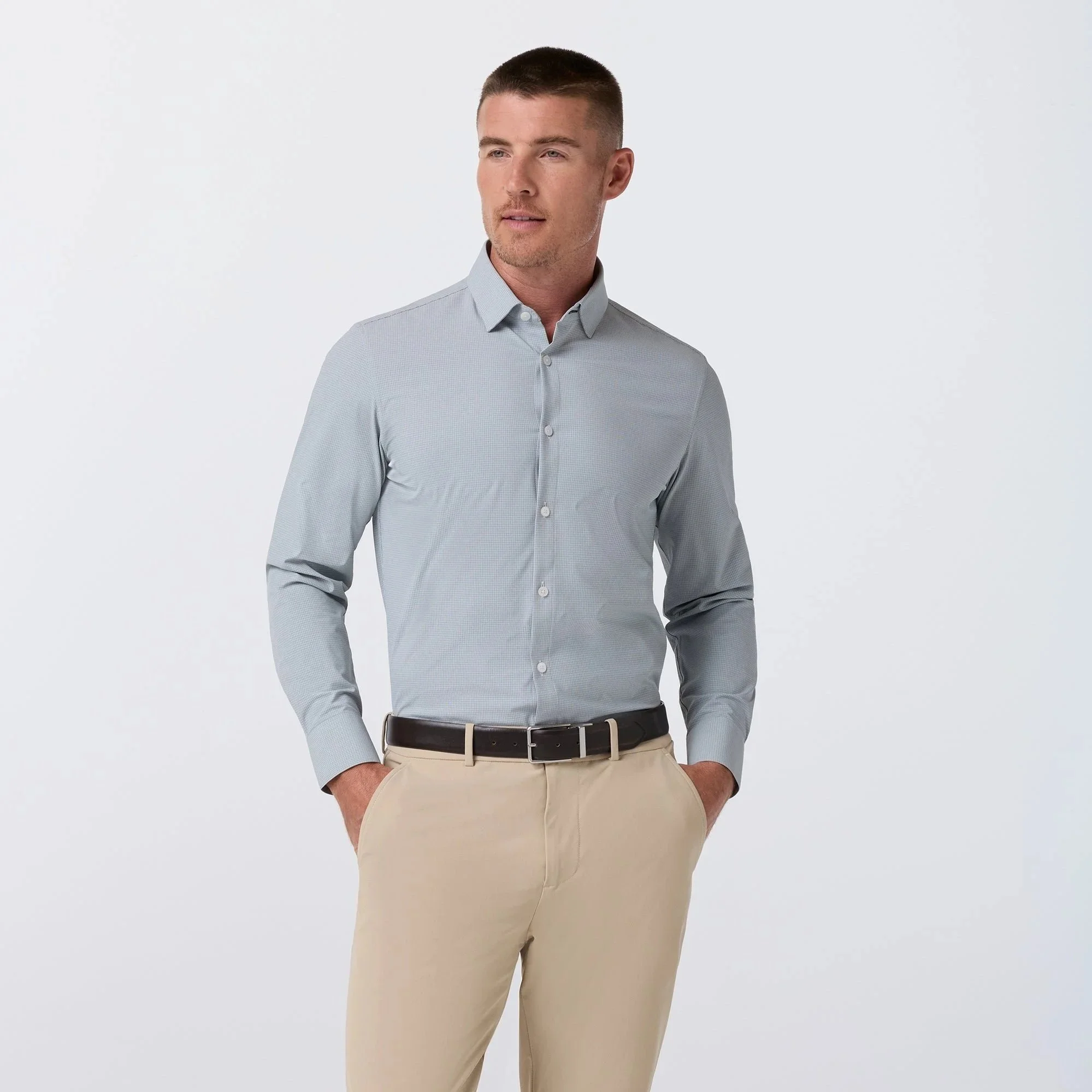 Mizzen + Main Leeward Dress Shirt Hemlock Levi Plaid