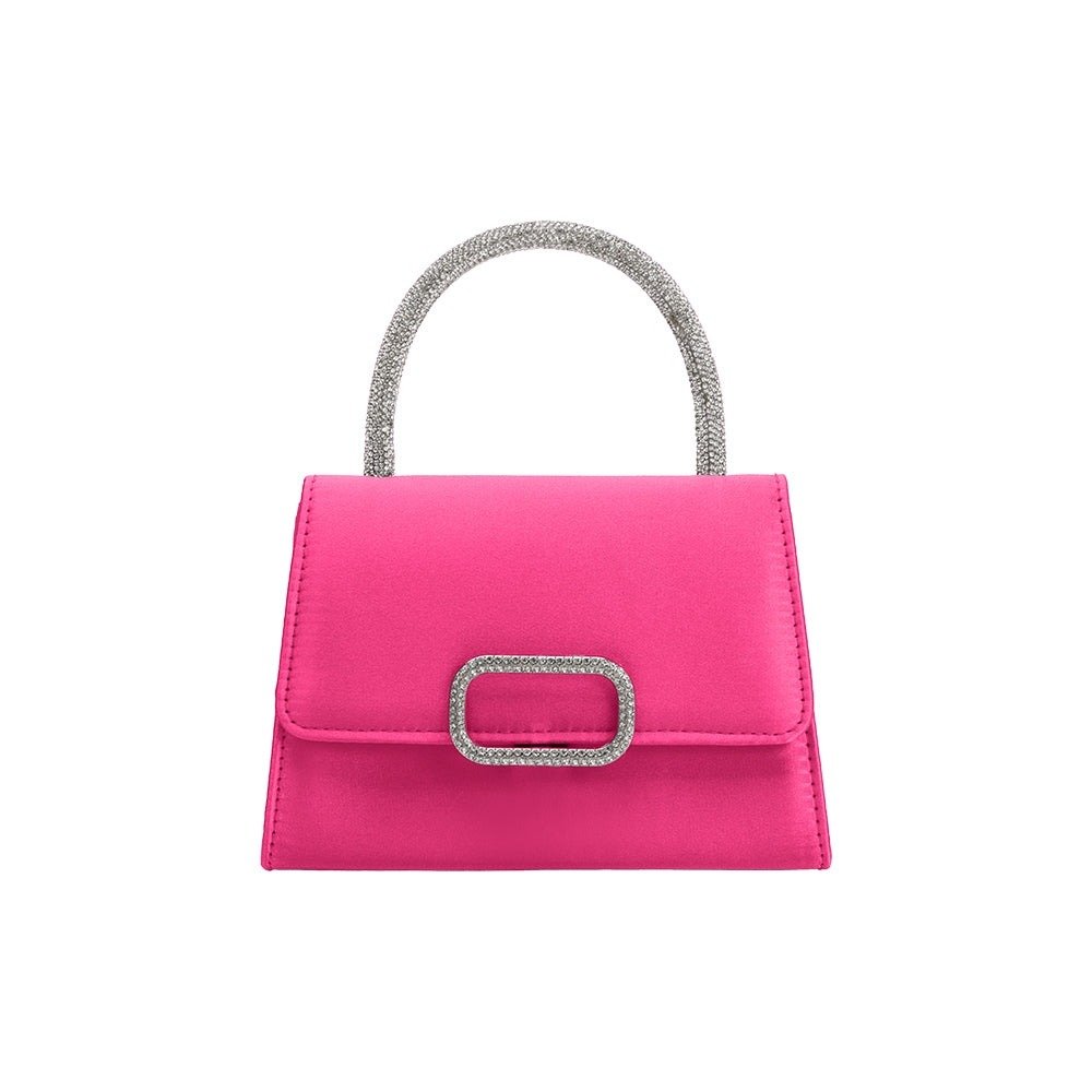 Sadie Satin Top Handle Bag Fuchsia