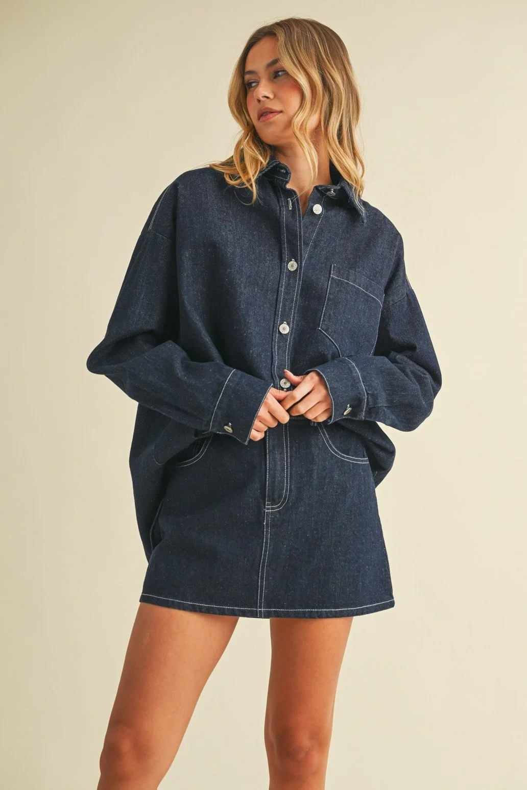Classic Mini Skirt Dark Denim