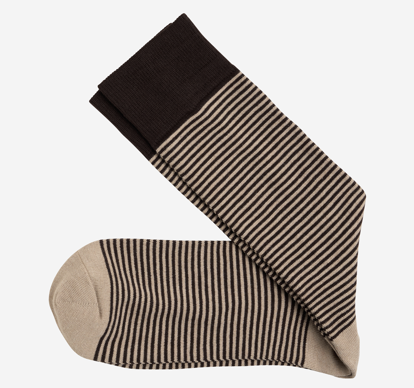 J&M Striped Dress Socks Brown Heather