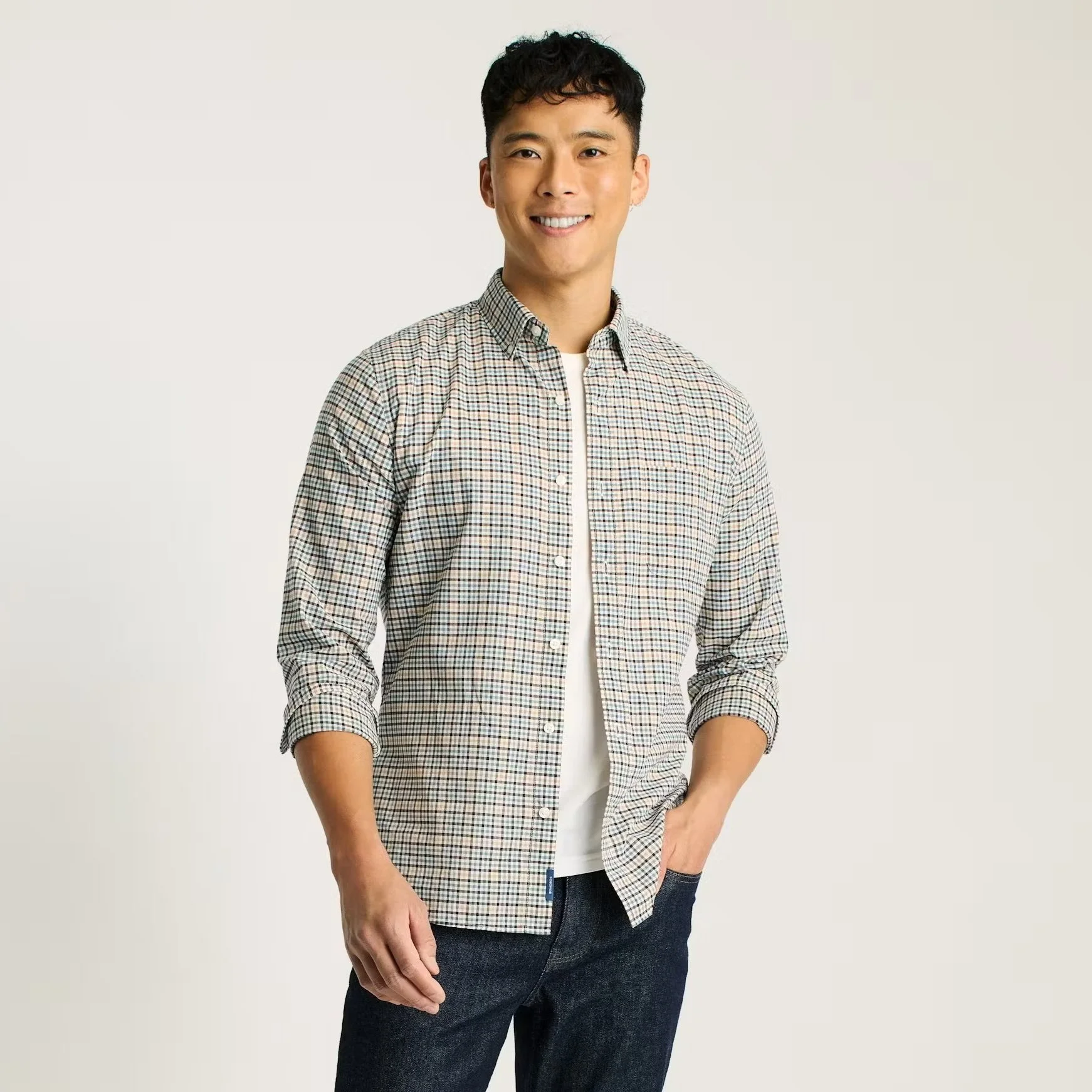 Bonobos Stretch Everyday Shirt Khaki Check