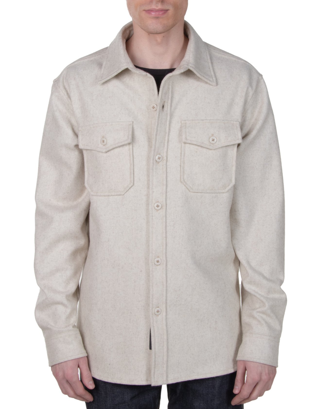 Schott CPO Wool Shirt Oatmeal