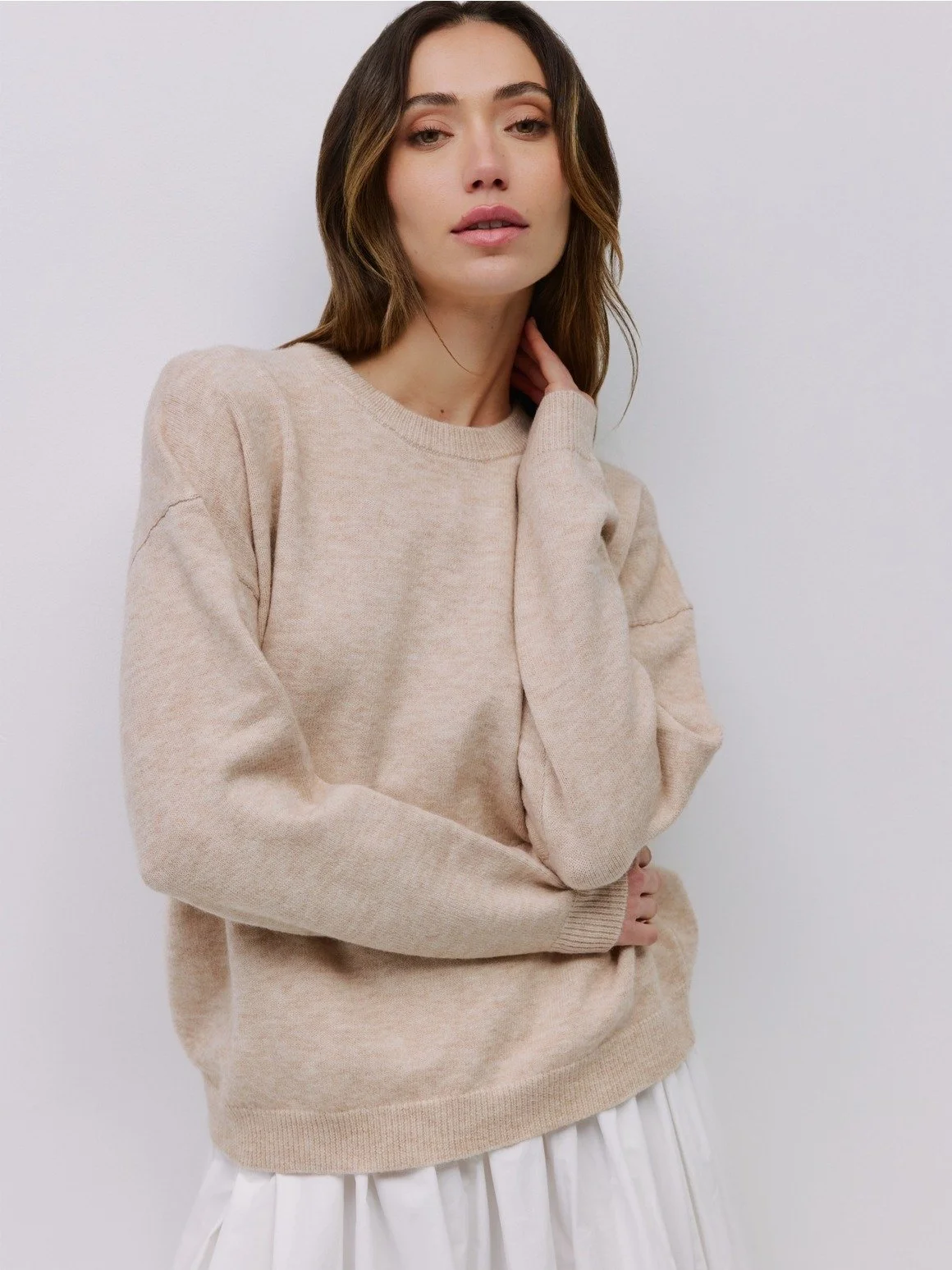 The Sutton Knit Sweater Beige