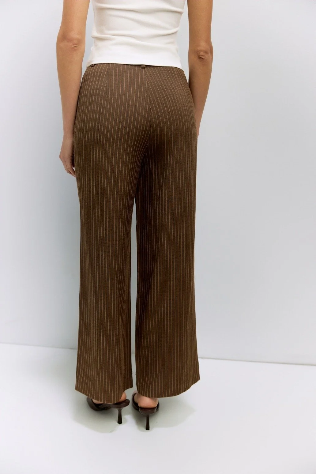 The Mariah Pinstripe Trousers Brown