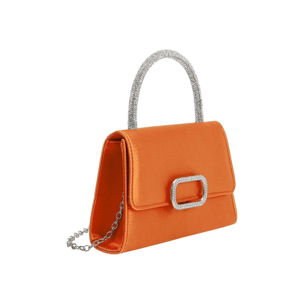Sadie Satin Top Handle Bag Orange