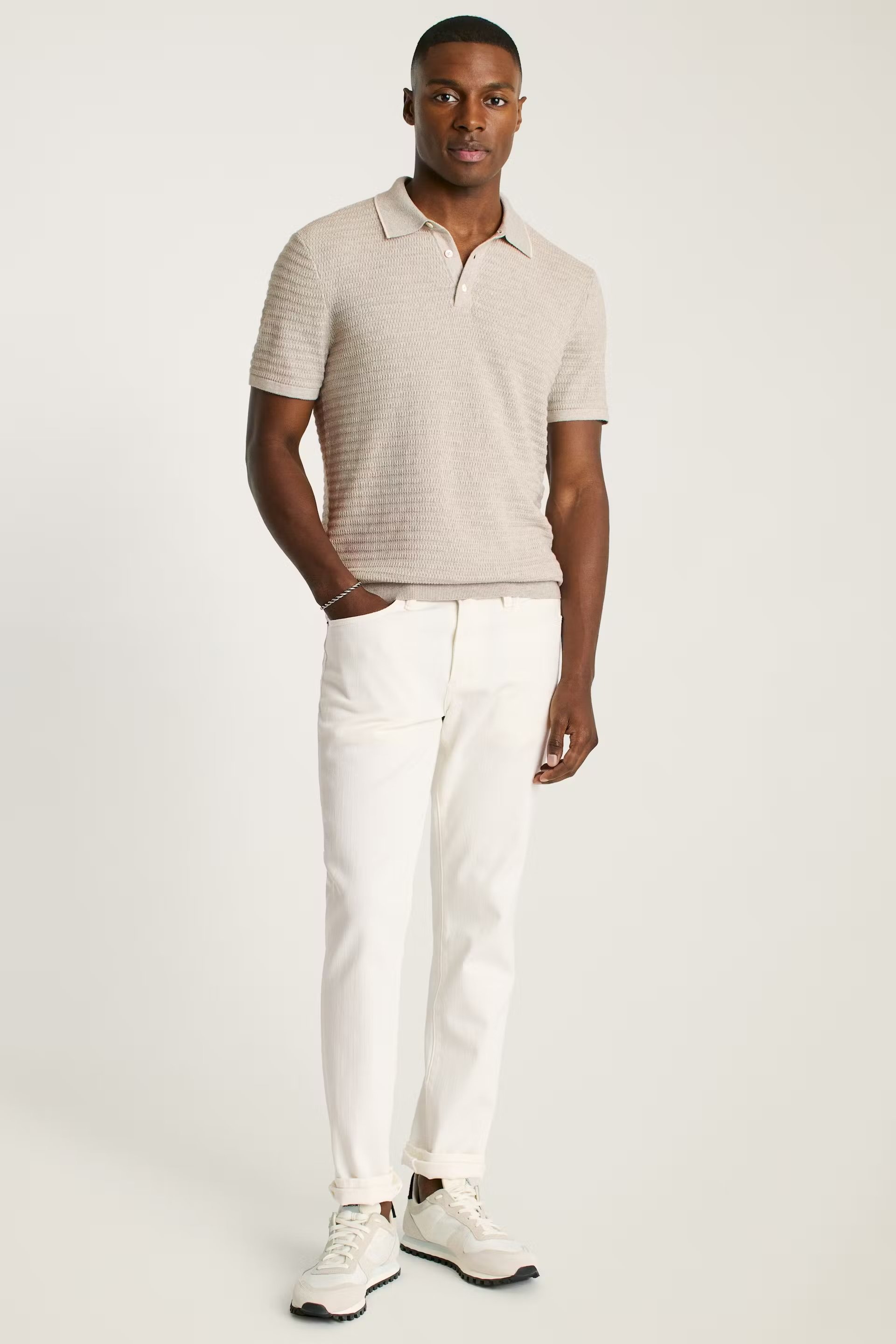 Bonobos Hudson Sweater Polo Gray Cotton Cashmere Stripe