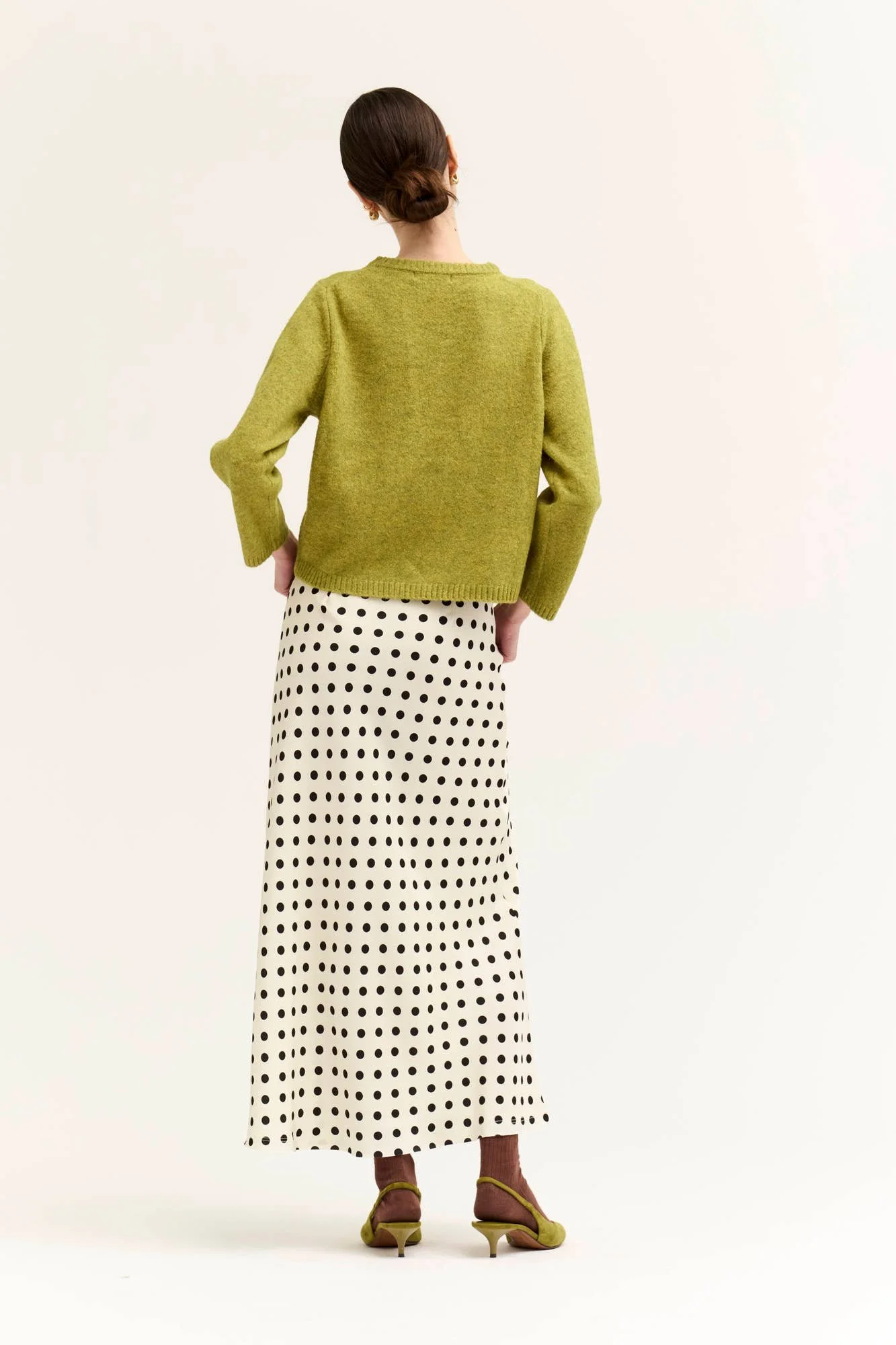 3/4 Sleeve Crew Neck Sweater Citron