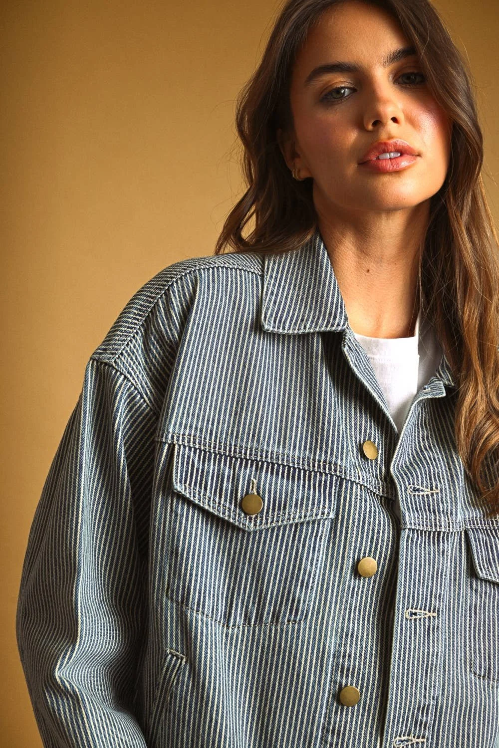 Denim Button Jacket Engineer Stripe