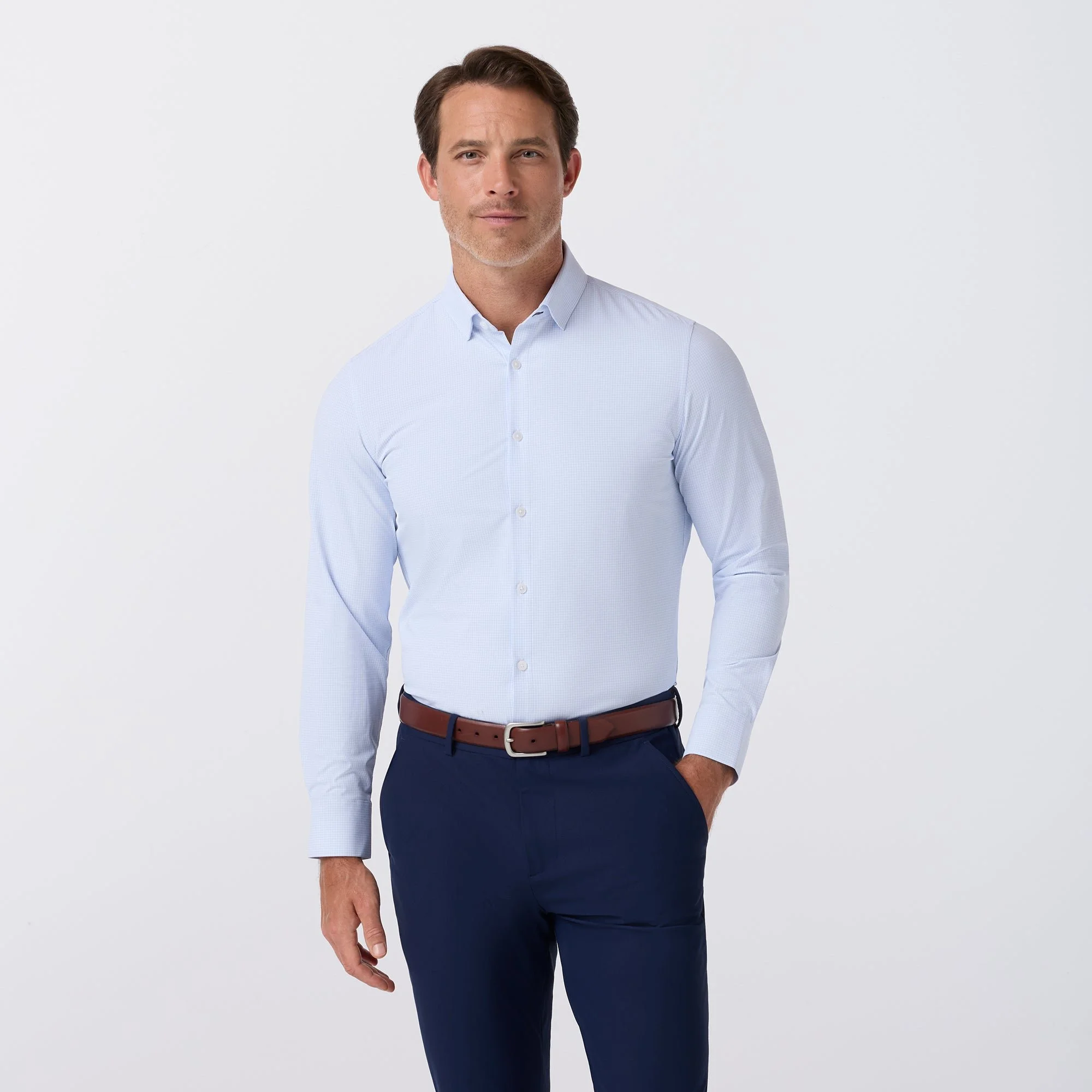 Mizzen and Main - Leeward Dress Shirt - Cloud Blue Finn Check - 2.jpg
