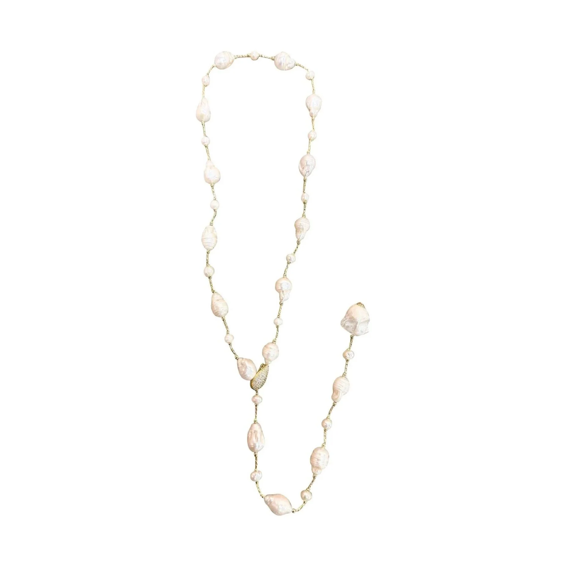 Florian Freshwater Pearl Lariat Necklace