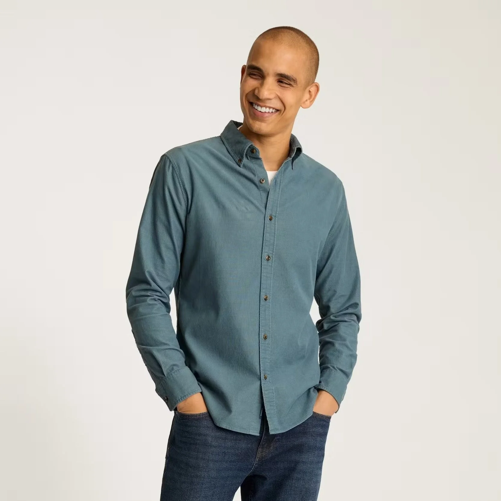 Bonobos Stretch Corduroy Shirt Steel Blue