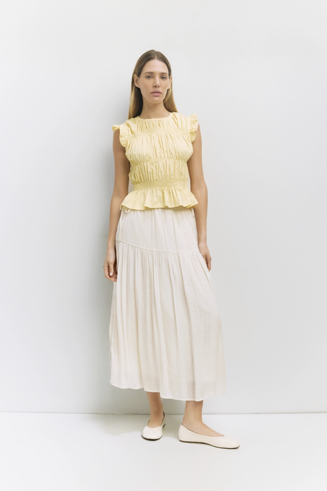 The Eugenie Smocked Top Yellow