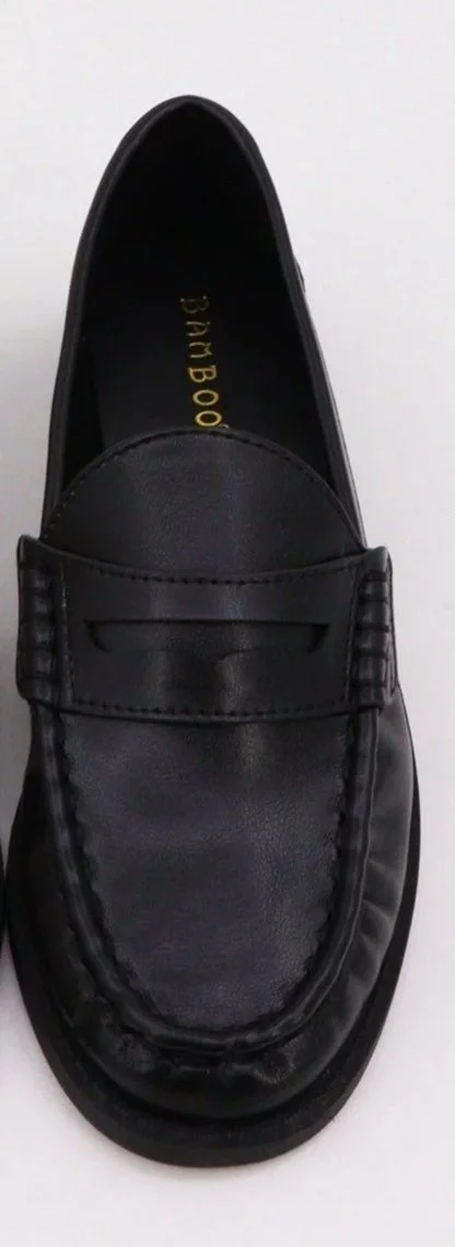 Stitched Penny Loafer Black