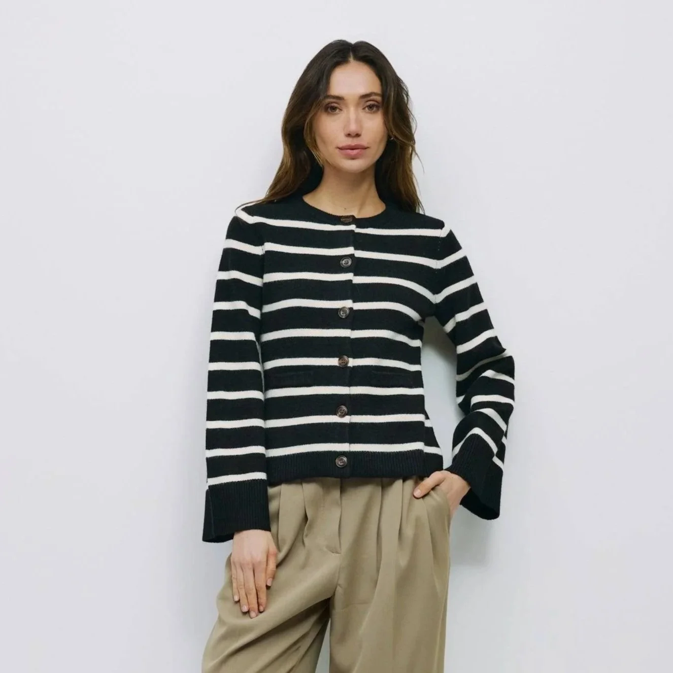 The Cindy Cardigan Black & Cream