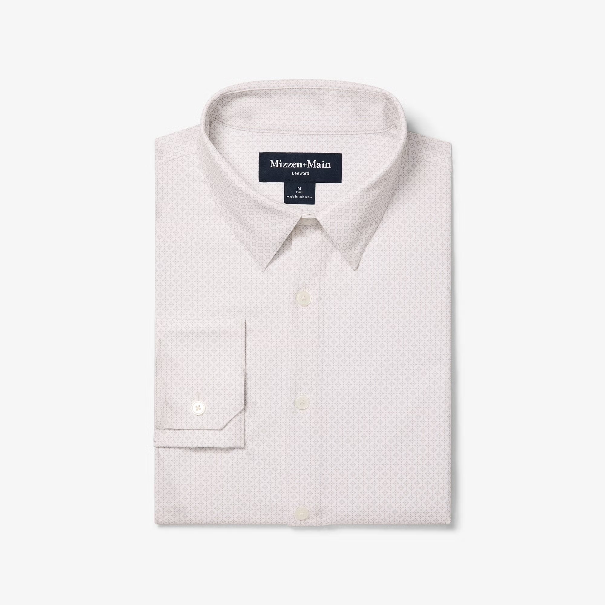 Mizzen + Main Leeward Dress Shirt White Circle Texture