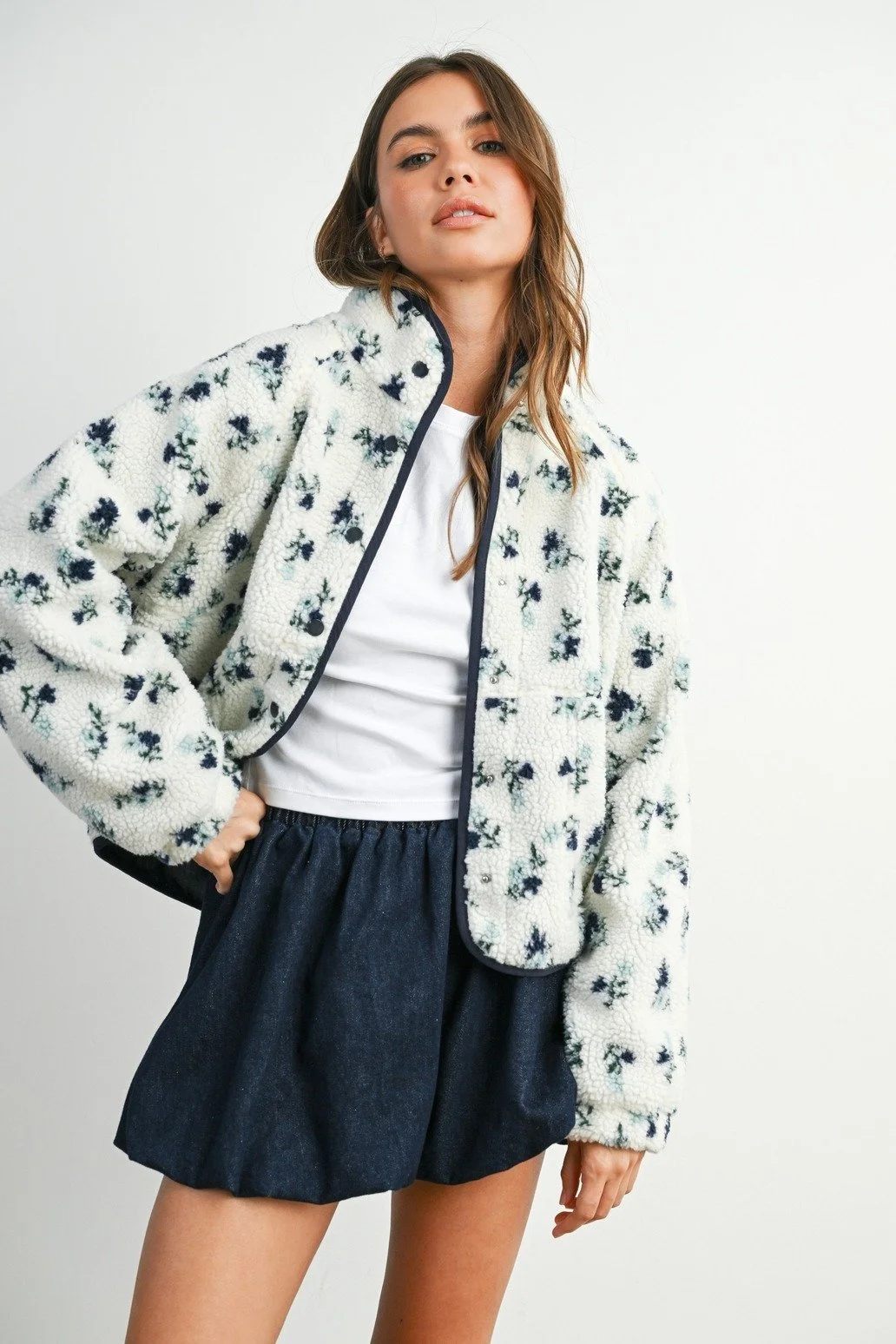 Denim Bubble Skirt Indigo