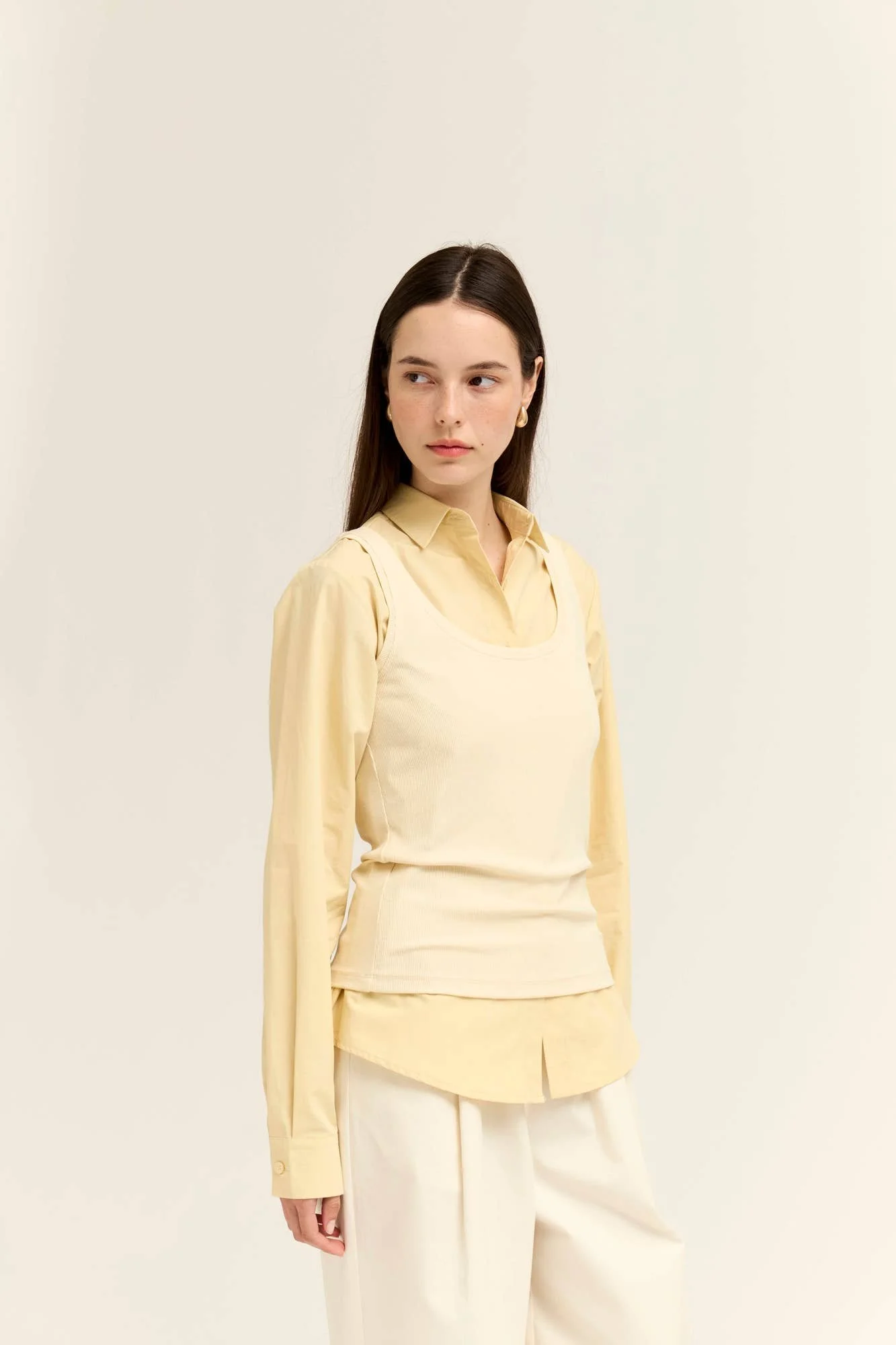Basic Mini Rib Jersey Tank Butter