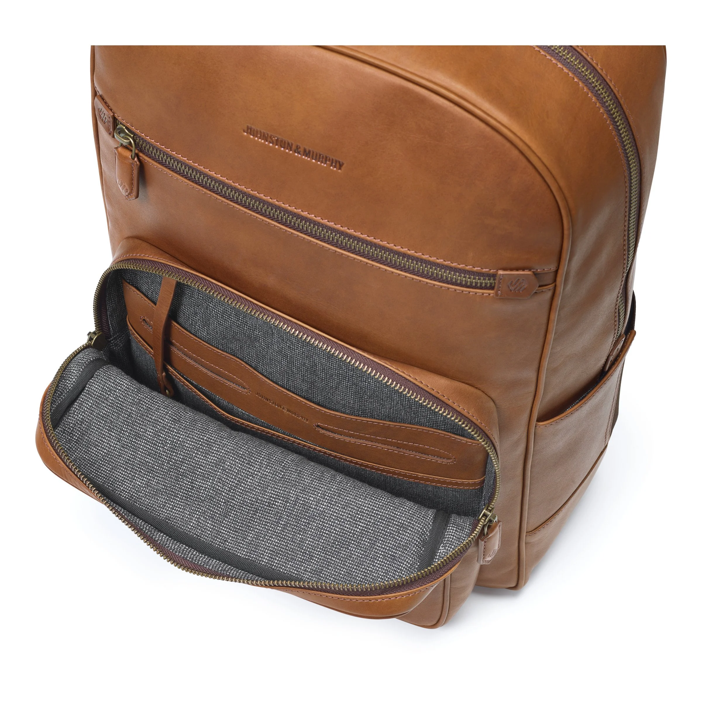 J&M Rhodes Backpack Tan Full Grain Leather