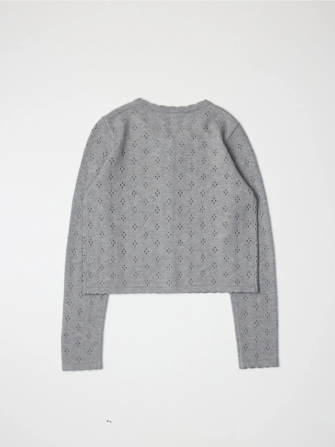 The Carmela Pointelle Cardigan Heather Grey