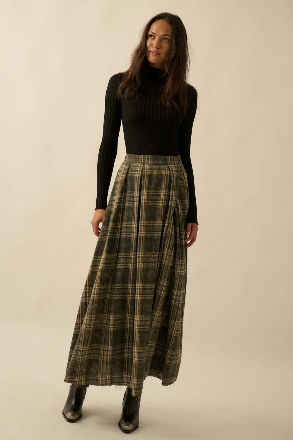 Sheer Ribbed Mock Neck Top Black