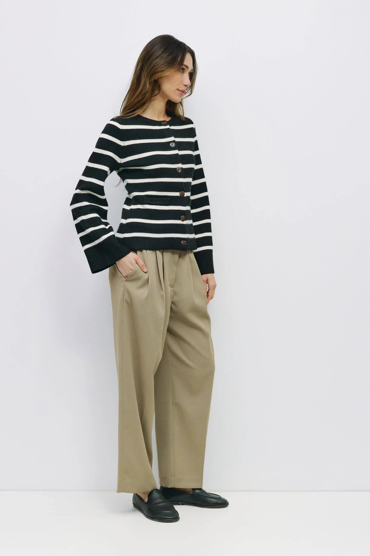 The Cindy Cardigan Black & Cream