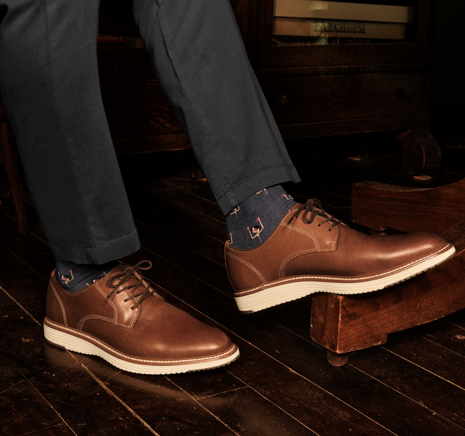 J &M Upton Johnston & Murphy Upton Plain Toe Tan Full Grain — Byron  main image 3