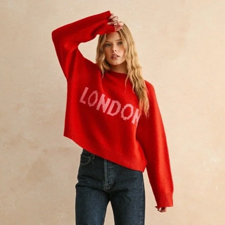 London Knit Sweater Red