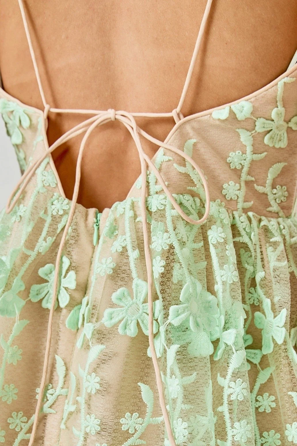 Lace Layered Midi Dress Mint