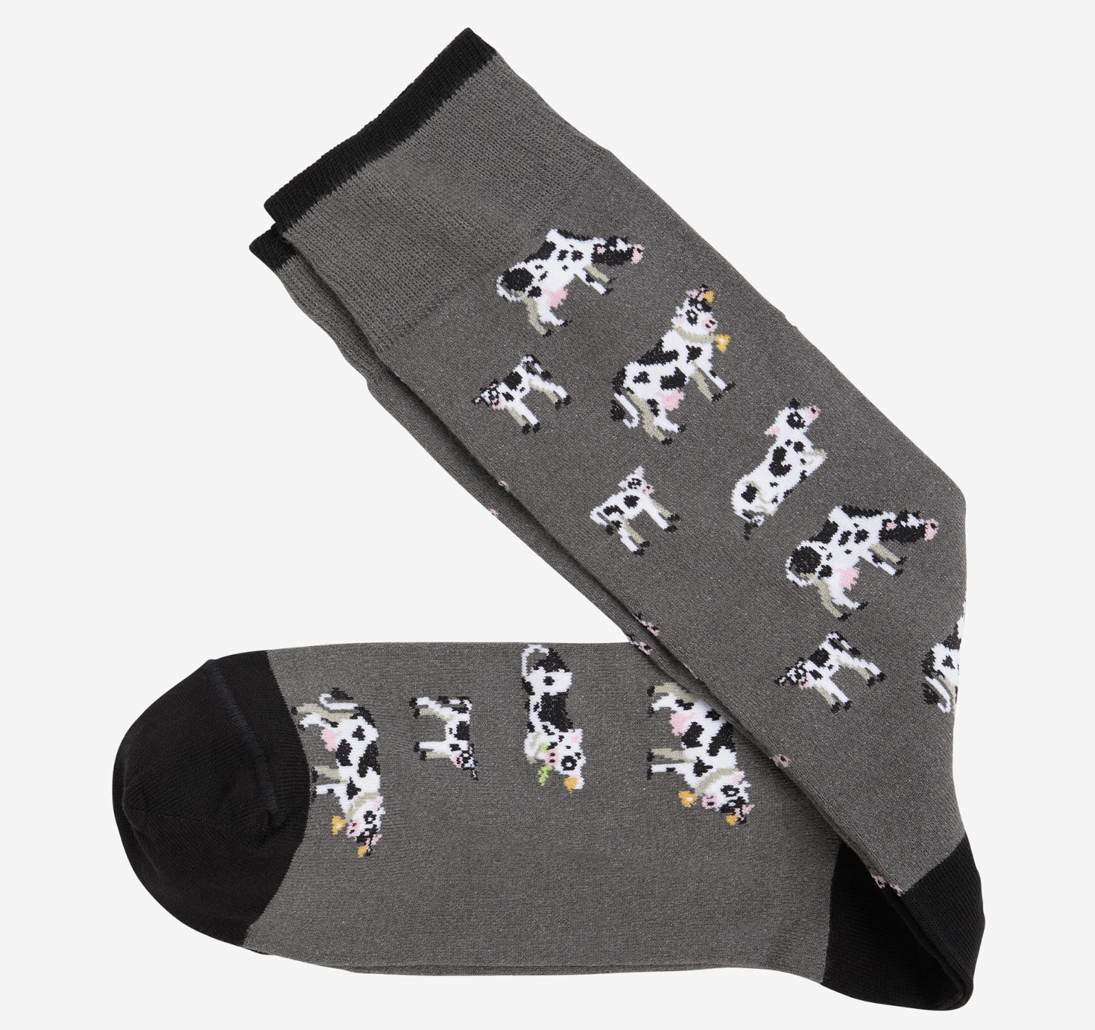 J&M Pima Cotton Socks Gray Cow