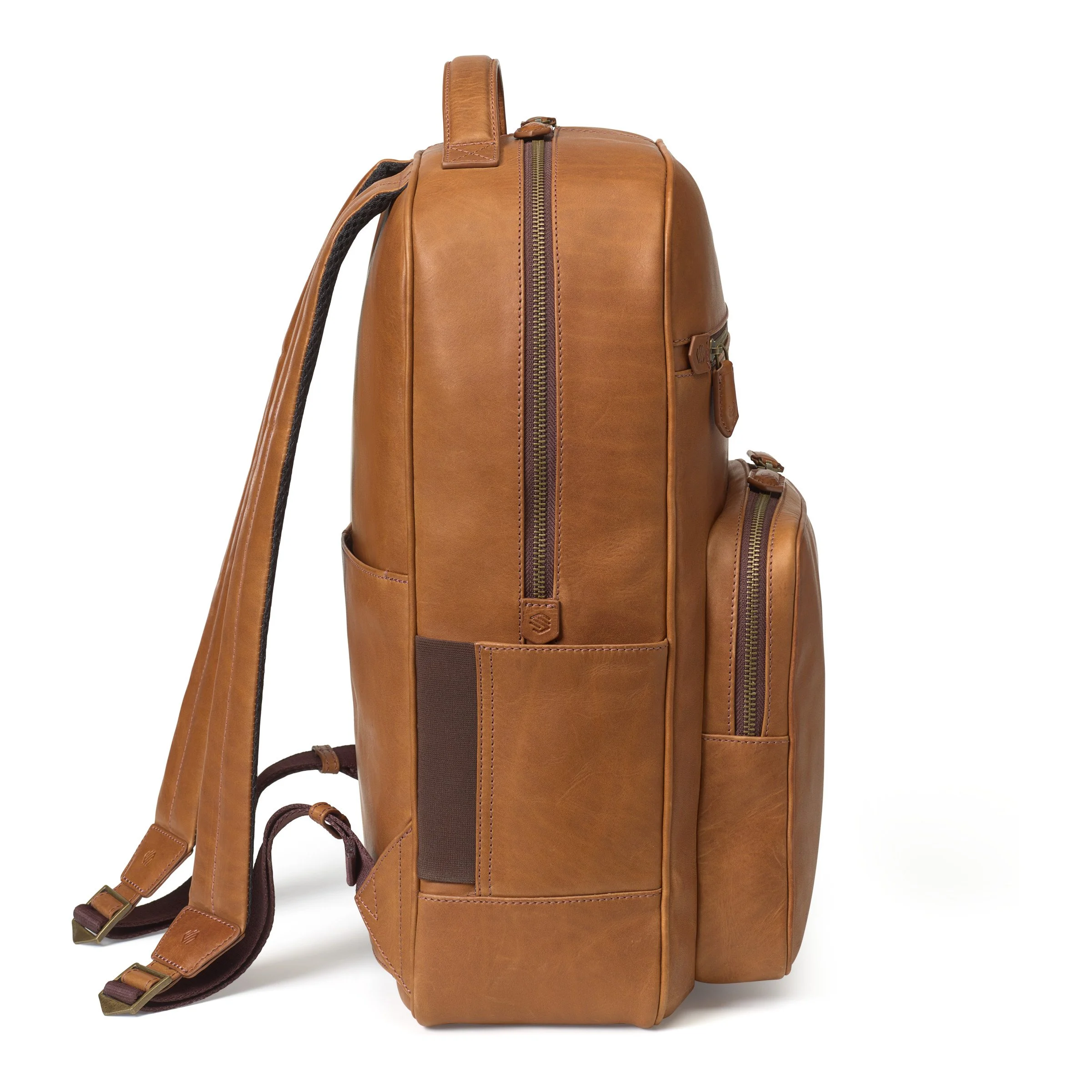 J&M Rhodes Backpack Tan Full Grain Leather