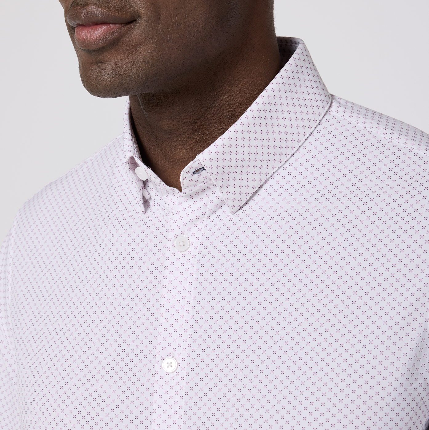 M+M Leeward Dress Shirt Lavender Haze Crest Dot