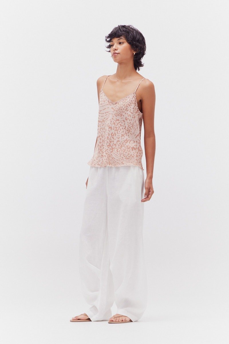 Raw Edge Satin Camisole Pink Smoke