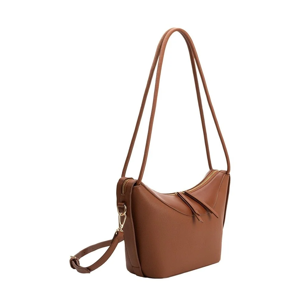 Wesley Vegan Shoulder Bag Saddle