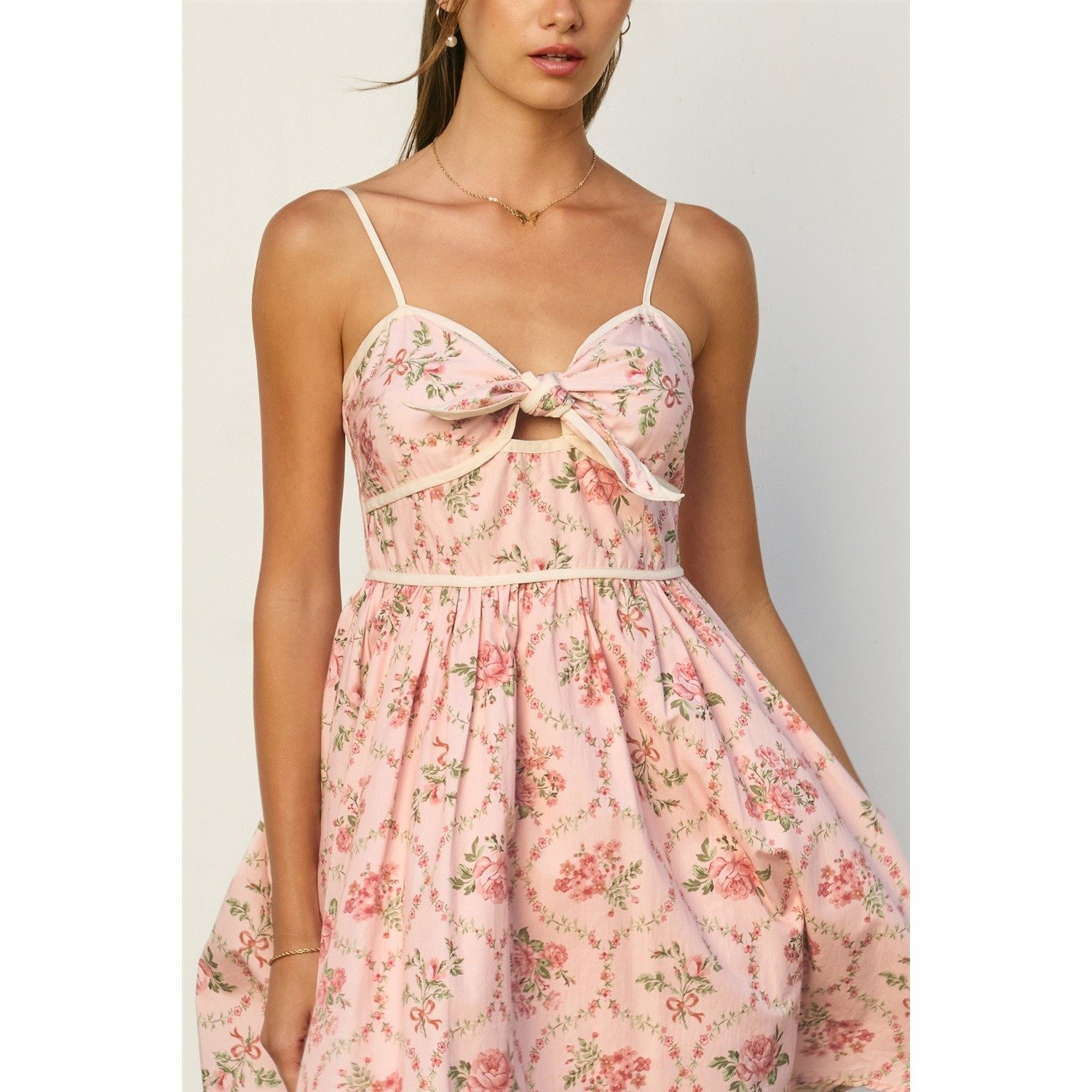 Romantic Garden Mini Sundress Pink